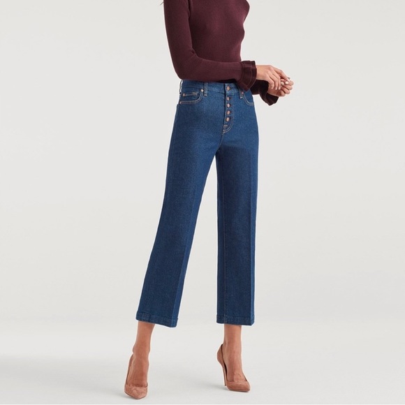 7 For All Mankind Denim - 7 For All Mankind Luxe Vintage Cropped Alexa Trouser Jeans
